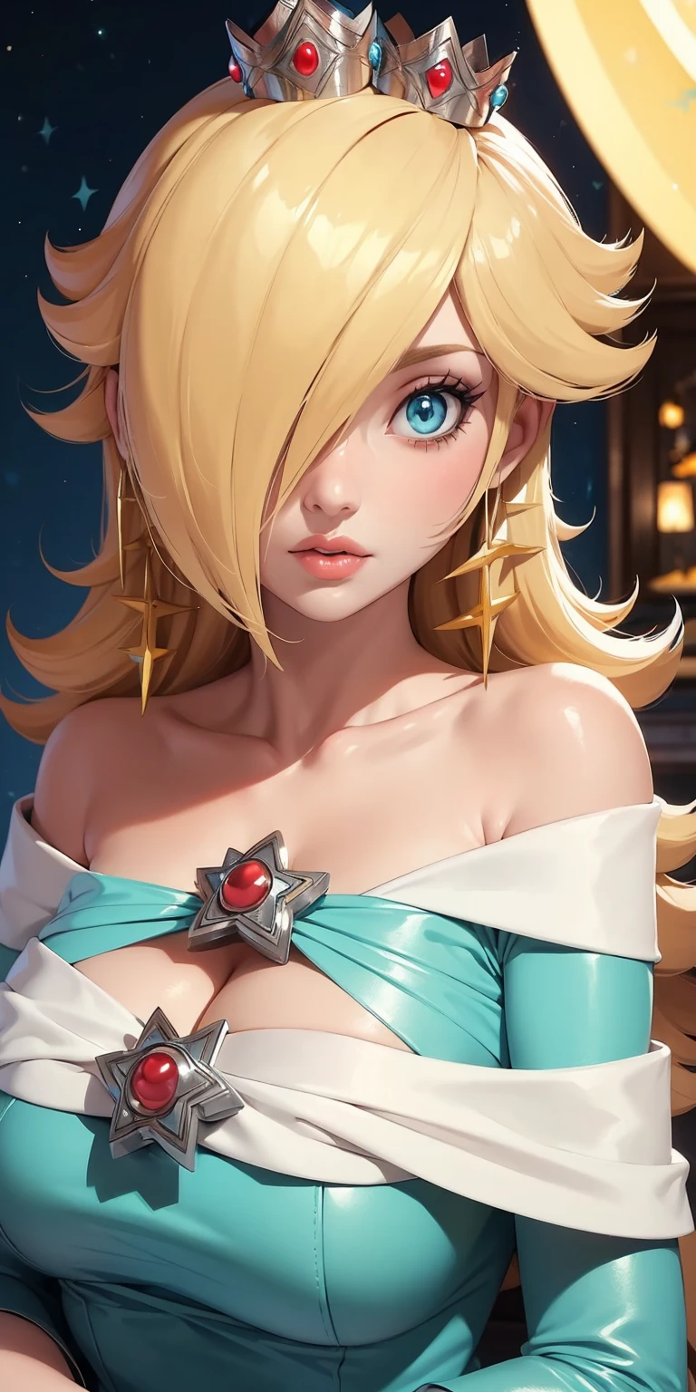 ((high detailed, best quality, 4k, masterpiece, hd:1.3)), ((best quality)), (((HD))), (((8k))), (ultraDH), (ultra HD), Snowy Forest background, snowflake pattern, blue eyes, BREAK blue eyes, seductive, attractive, smooth anime cg art, 36C breasts, long legs, vivid colors, detailed digital art, slim body, perfect skin, blonde hair, long hair, light hair, blonde hair, BREAK crown, cleavage, 36C cleavage, looking at viewer, BREAK looking at viewer, extremely detailed face, earrings, gem, dark black makeup lips, dark gothic eyeshadows, dark eyeshadows, black eyeshadows, black sexy lips, dark lips, very dark lips, (perfect hands, perfect anatomy), black makeup, black medium lips, black thick lips, detailed fingers, five fingers per hand, 5 fingers, (1 girl), detailed lips, detailed black lips, black painted lips, gothic painted lips, BREAK night, night sky, (breast focus), (arms outstreched:1.2), (from above:1.1), (breasts out:1.3), (off shoulder:1.1), ((blue clothes)), ((light blue bra)), ((blue bra)), ((crown on a head)), ((crown)), ((visible crown)),
