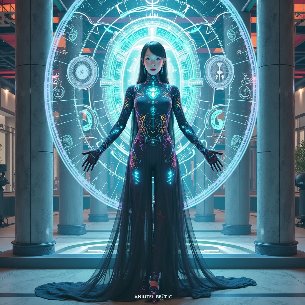 CircuitBoardAI beautiful woman on dress