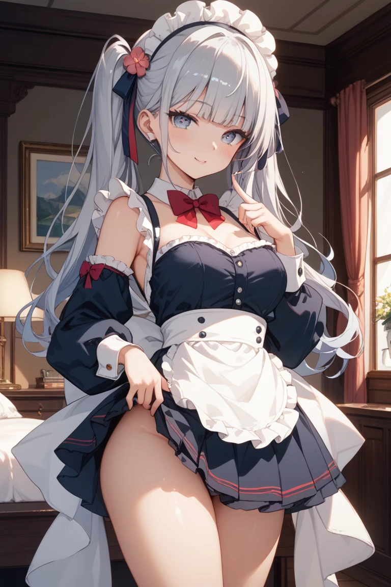 1girl, pretty, wicked smile, hot, sexy, expressive face, expressive eyes, sex, blushing, lewd, innocent expression, full lips. looking at the viewer, posing for a picture, legs open, small breasts, small hips, small waist, loli, young girl (best quality) (best detail) teen girl, teasing expression, pouting, school girl uniform.