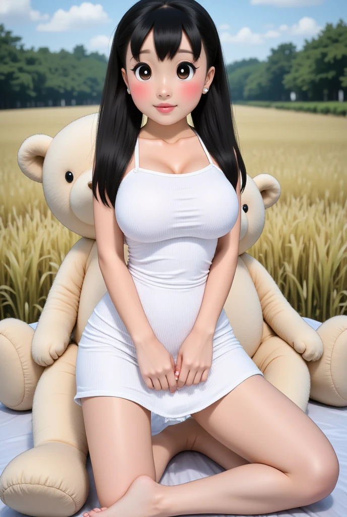 White and Bright Red, (Masterpiece 8K TopQuality:1.2) (ProfessionalPhoto:1.37) ExtremelyDetailed (((FullBody, KAWAII girl with HUGE boobs:1.37)) in ((WHITE cotton T-shirt dress:1.28)) Extremely detailed (Delicate cotton textures)) PerfectLighting (Studio Dark GRAY Background) with (Dazzling RainbowColor Particles)  BREAK  (((NOGIZAKA FaceVariations))), Extremely Detailed (very KAWAII Face), Childish CaptivatingGaze Stunning ParfectEyes ElaboratePupils with (SparklingHighlights:1.28), DoubleEyelids with (Detailed Voluminous LongEyelashes:0.88), Small GlossyRedLips with BeautifulDetails, CoquettishTongue, PUNIPUNI RosyCheeks, Radiant PearlSkin with Transparency, Glowing DowneyHair . { (Dynamic Joyful expressions LifeLike Rendering:1.4) | (:d) }, (large eyes:-1) . 