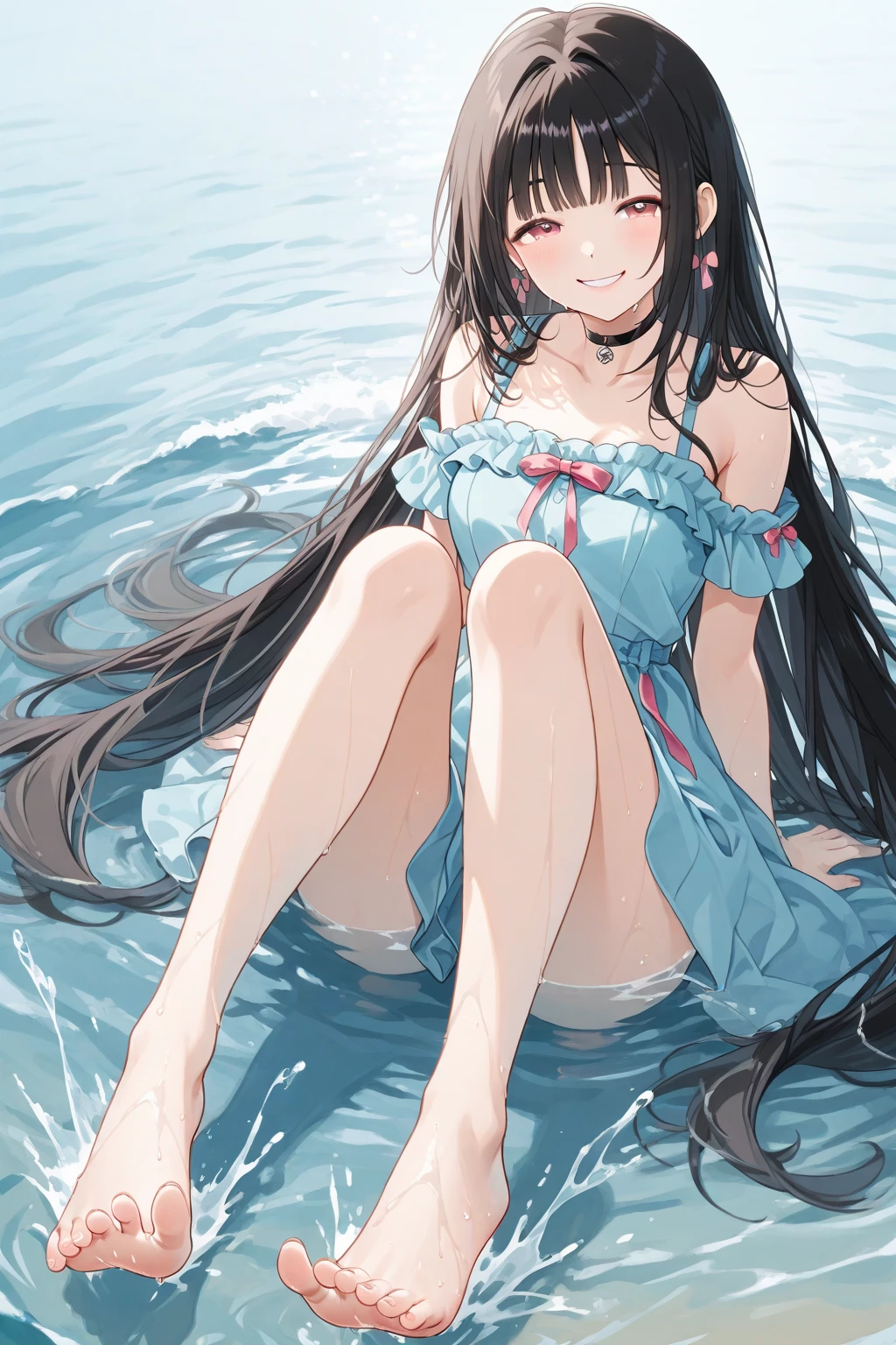Imagine an 8k masterpiece of anime illustration, capturing in ultra-detailed depiction a beautiful girl as she paints on a canvas by the seaside. Dressed in a light sundress that flutters in the sea breeze, she is the embodiment of artistic grace. Her focus is intense yet serene, completely absorbed in the act of creation.
Her palette is a vibrant display of colors, mirroring the hues of the sea, sky, and sand, with paint tubes and brushes scattered at her feet in the sand. The sunlight casts a warm glow on her work, highlighting the strokes on the canvas that come together to form an image that seems almost alive, a product of the inspiring scenery around her.
This illustration not only showcases the girl's beauty and the serene beach setting but also celebrates the creative process, each detail from the texture of the sand to the concentration in her expression meticulously rendered to draw the viewer into this peaceful moment of artistic expression.