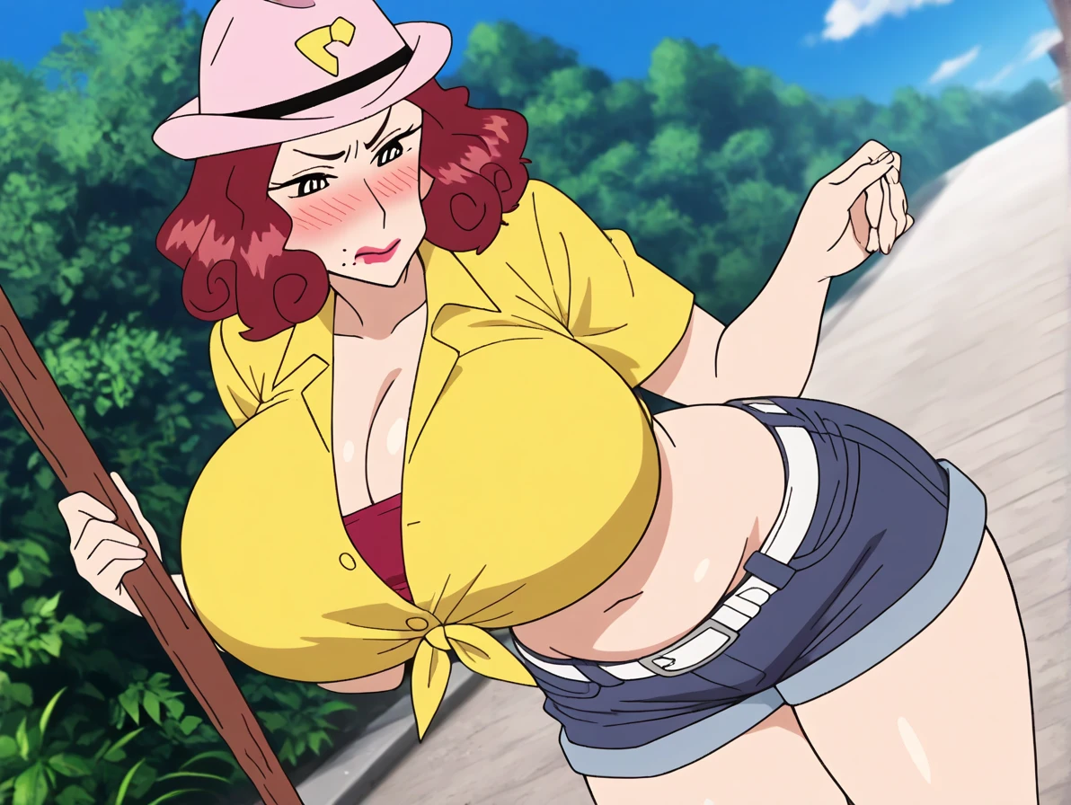 Yoko Littner, default clothes, horny, muito gordo, (quadris largos:1.3), coxas enormes, grossas e macias, SSBBW, muito gordo flabby arms, realistic lighting, High detail, Qualidade HD, Rosto detalhado, sombreamento realista, rolos de gordura, massive size, gigantescos enormes seios transbordando de gordura, massive cleavage, Peso pesado, plussize, everything is fat, textura macia, olhos grandes bonitos, semi-realista, Dynamic angle, pattern clothes
