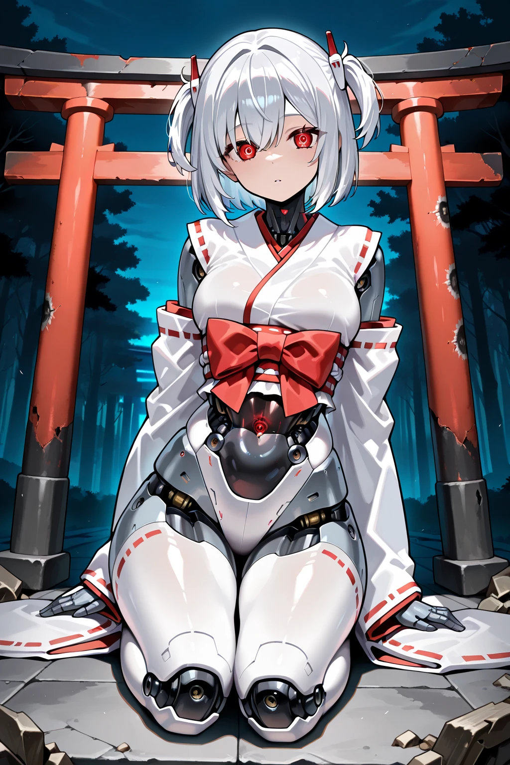 White short-haired, dark-skinned, flat-chested girl,White forehead protector,veil,Red and white sports top,thin waist,Bare waist,Tattoo,Black thong,,Bare arms,thigh,Scimitar,Standing,desert