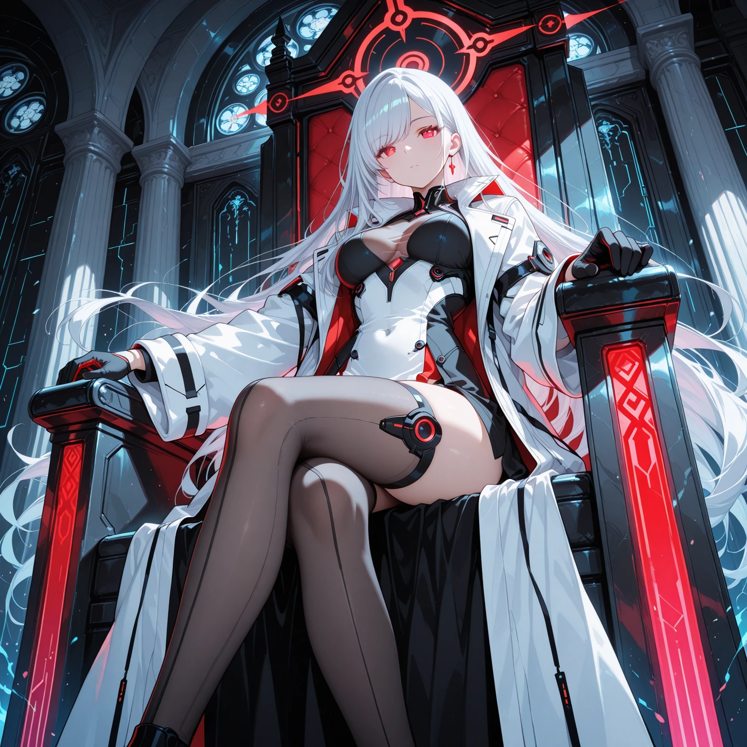 ((best quality)), ((masterpiece)), (detailed), 1girl, Character design, female, dynamic poses, long white grey hair, grey white eyes, very skinny, detailed, best quality, no accesoires around the neck, no shoes, prominent collarbones, skinny arms, flat stomach, visible hip bones, full body, blank white background, plain background, white background, red and white clothing, Bloodborne inspired, occult aesthetic, occult, detailed and intricate steampunk and detailed gothic, NSFW, Very dramatic and cinematic lighting, cosmic horror, grim-dark, side-lighting, perfect face, NSFW, Fluttering lace flared long knee length dress with frilly petticoats, knee length dress, pleated petticoats, petticoats gothic, complex lace boots, side-lighting, gothic aesthetic, wielding a mighty sword with mechanical components, mandalas, small breasts, a fairy, various different types of insect wings, NSFW, full body, whole body, body, plain background, white background, blank background, no background, white background NSFW, chains, full body, whole body, head-to-toe NSFW