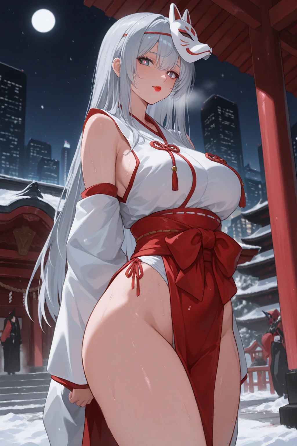 (masterpiece、high-level image quality、hightquality)、(Pretty girl in Japan:1.5)、(raincoat、white shirt、Pants Look)、((ultra gigantic tits:1.4)、Seductive hips、(perfect anatomia、Beautiful limbs、Beautiful skin、Healthy body)、(bobhair),Supernatural body:1.3,Gravure photography、Professional、(The beauty of Japan women is amazing:1.5),夏天、Sea、pier、full body Esbian、Professional filming、、Night fog, tonight、Fantastical、Mystical、romantic、