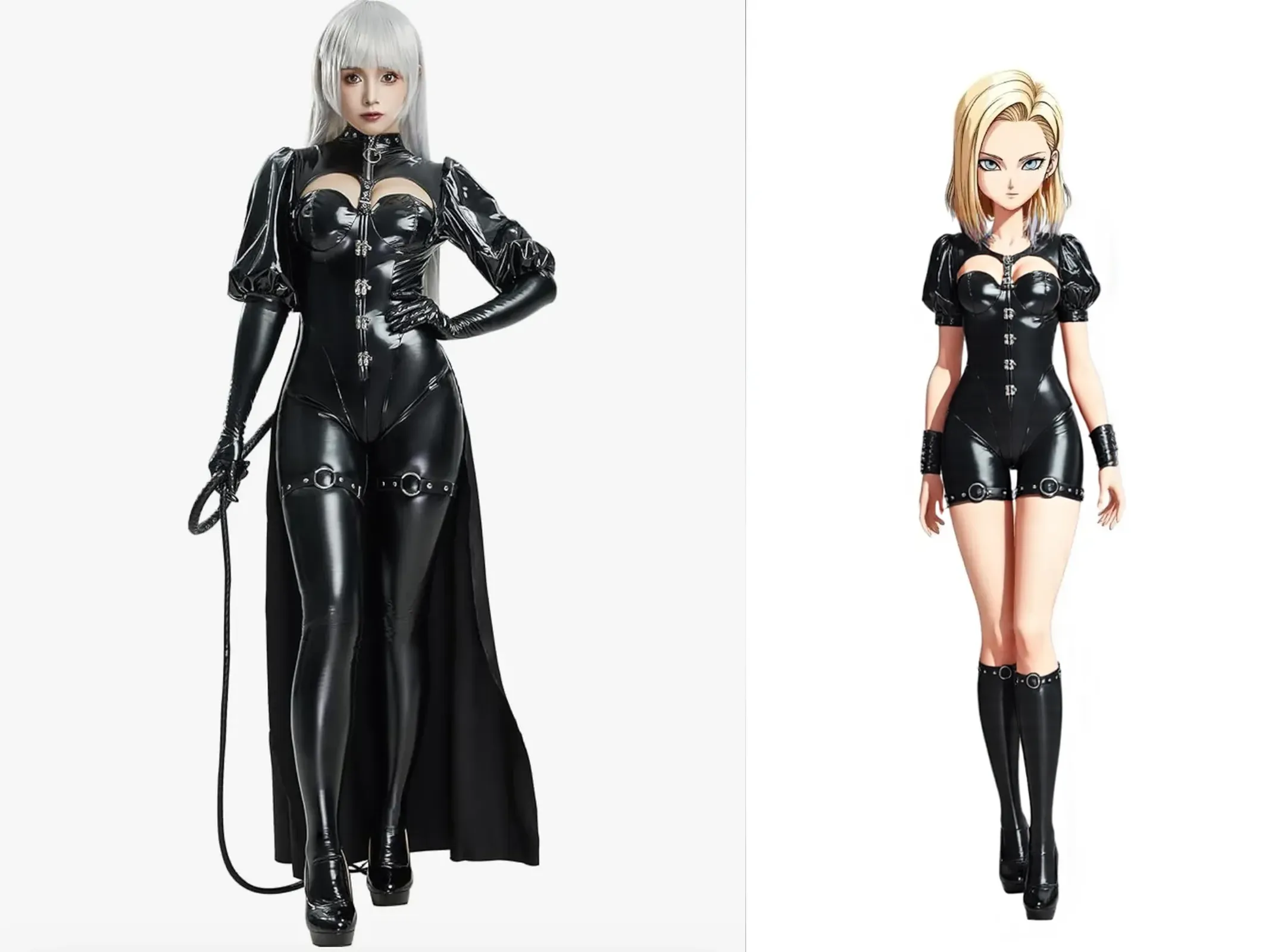 Masters of Animation, A perfect masterpiece, On a snow-white background、Cool Outfits, Sexy and modern clothing、Sexy mature modern woman standing, Flowing silver hair, Twin tails，Full Body Stand Posture, Thin legs, Large Breasts, Detailed facial details, Natural and beautiful standing posture, Crisp and realistic body detail,(Browsing Caution:0.5)