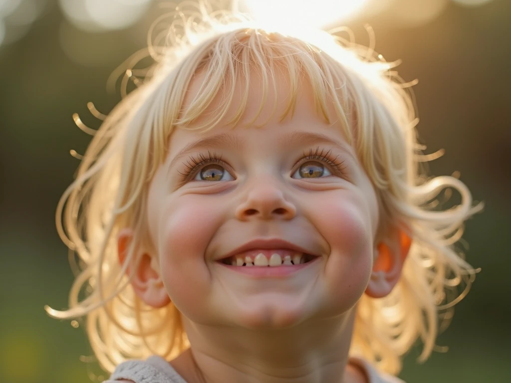 Face of a child with brown spots 
