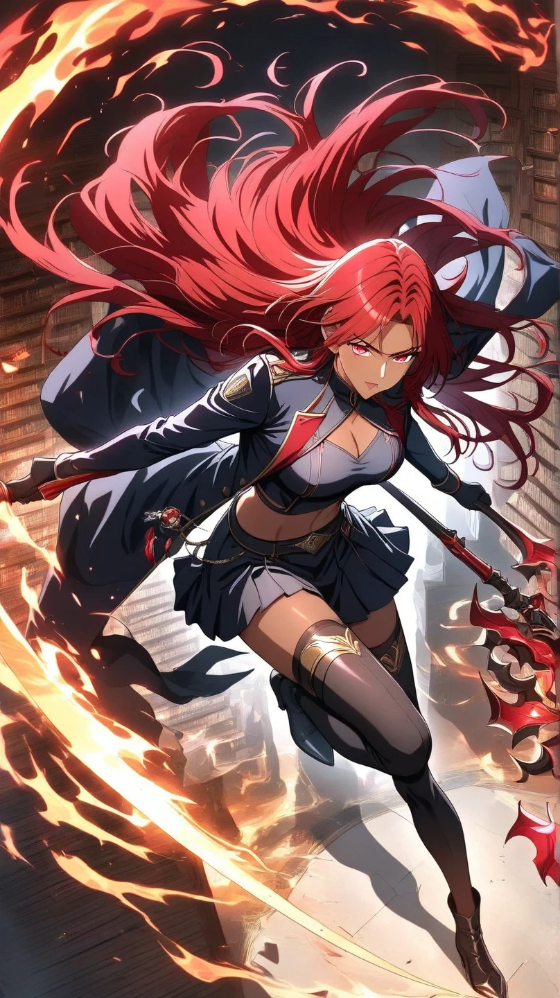 Anime character with red hair and a sword in his hand, Guilty Gear Art Direction, Guilty Gear Strike Splash Art, Detailed digital anime art, Detailed Anime Character Art, Amazing character art, Jan J, 2. 5d cgi anime fantasy artwork, Magnificent and elaborate character art, Fan Art Best Art Station, guilty gear art style, artstation pixivでトレンド