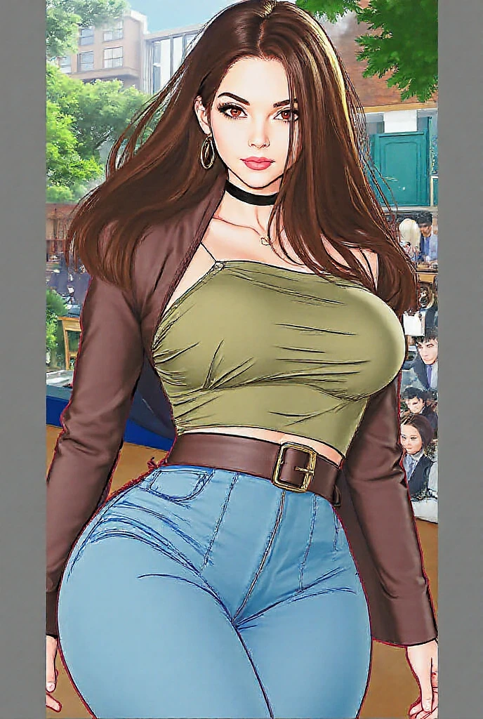 (sex, gangbang), (best quality, 4k, 8k, highres, masterpiece:1.2), ultra-detailed, (realistic, photorealistic, photo-realistic:1.37), glamorous, voluptuous, forehead, long wavy brown hair, yellow swimsuit,