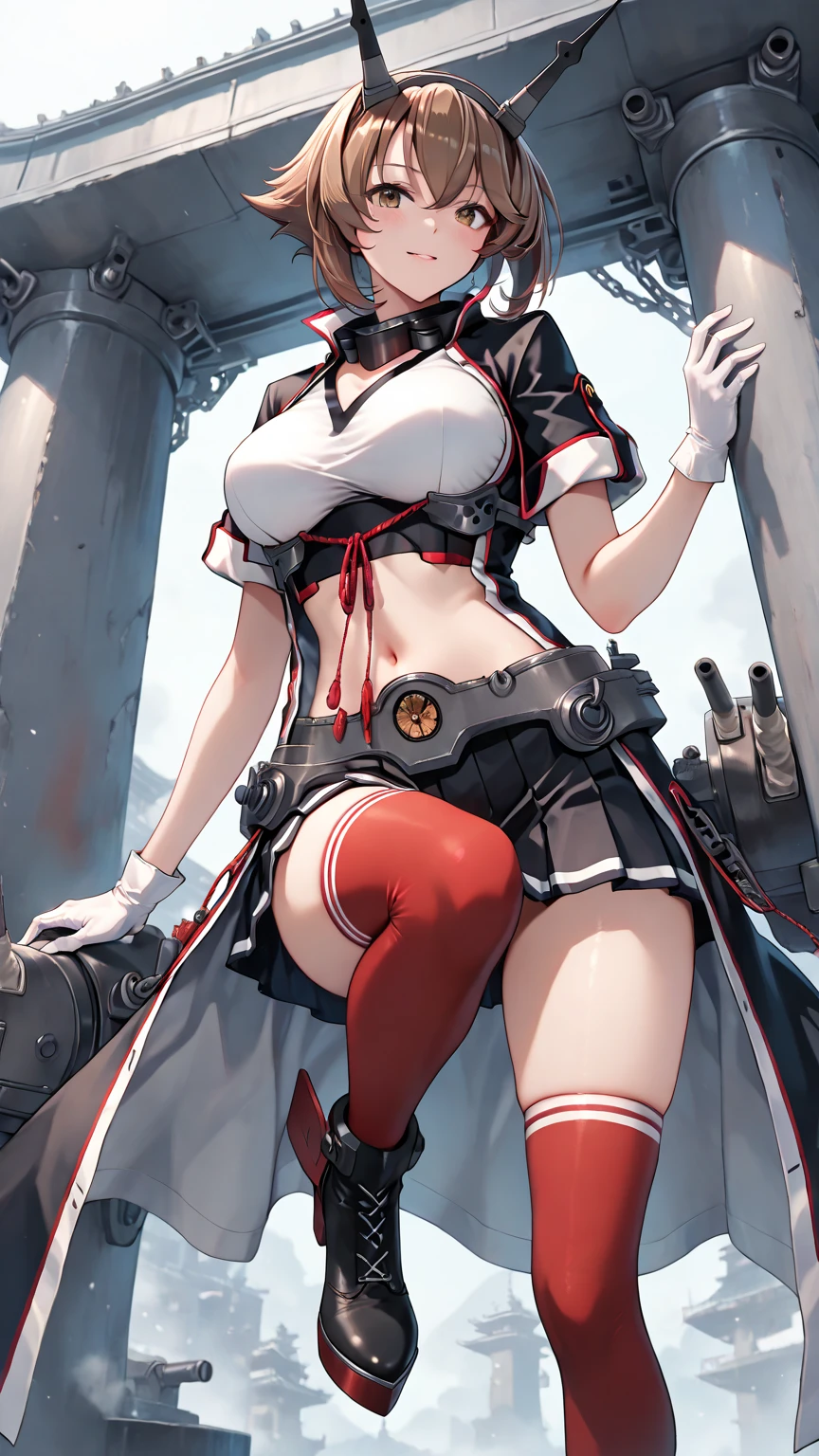(masterpiece:1.2, top quality), (actual, photoactual:1.4), Beautiful illustration,
looking at the audience, cowboy shooting, Front view:0.8,
1 girl, Japanese, high School girl, (long hair:1.5), blow dry hair, Bangs, hair between eyes,( big breasts:1.8,),(huge :1.6)
beautiful hair, pretty face, Beautiful and delicate eyes, Beautifulcollarbone, beautiful body, beautiful , beautiful thighs, beautiful legs, beautiful fingers,
(Beautiful scenery), , School,
((collared shirt,torn white shirt, tornSchool uniform, cardigan shirt,torn gray plaid pleated skirt, Blue plaid bow tie)), (g-string:1.9)
, masterpiece, best quality, Spread your legs and squat