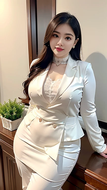 30 years Old, (Sugar MYLF), (Sensual Lips), (White Skin), beautiful Hijab mature woman, (Big  : 1.4), (Blazer, stockings pants, Mini Hot Skirt), curvy body, (Breast about To burst out from her clothes), at doctor office, Dark light, at Nighttime.