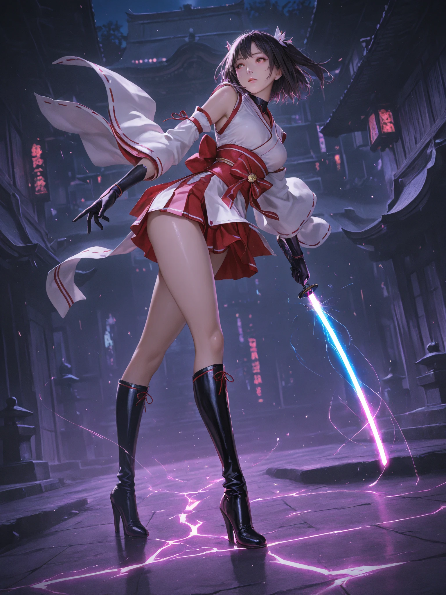 Ultra HD Kitten Samurai Full Body Shot front
