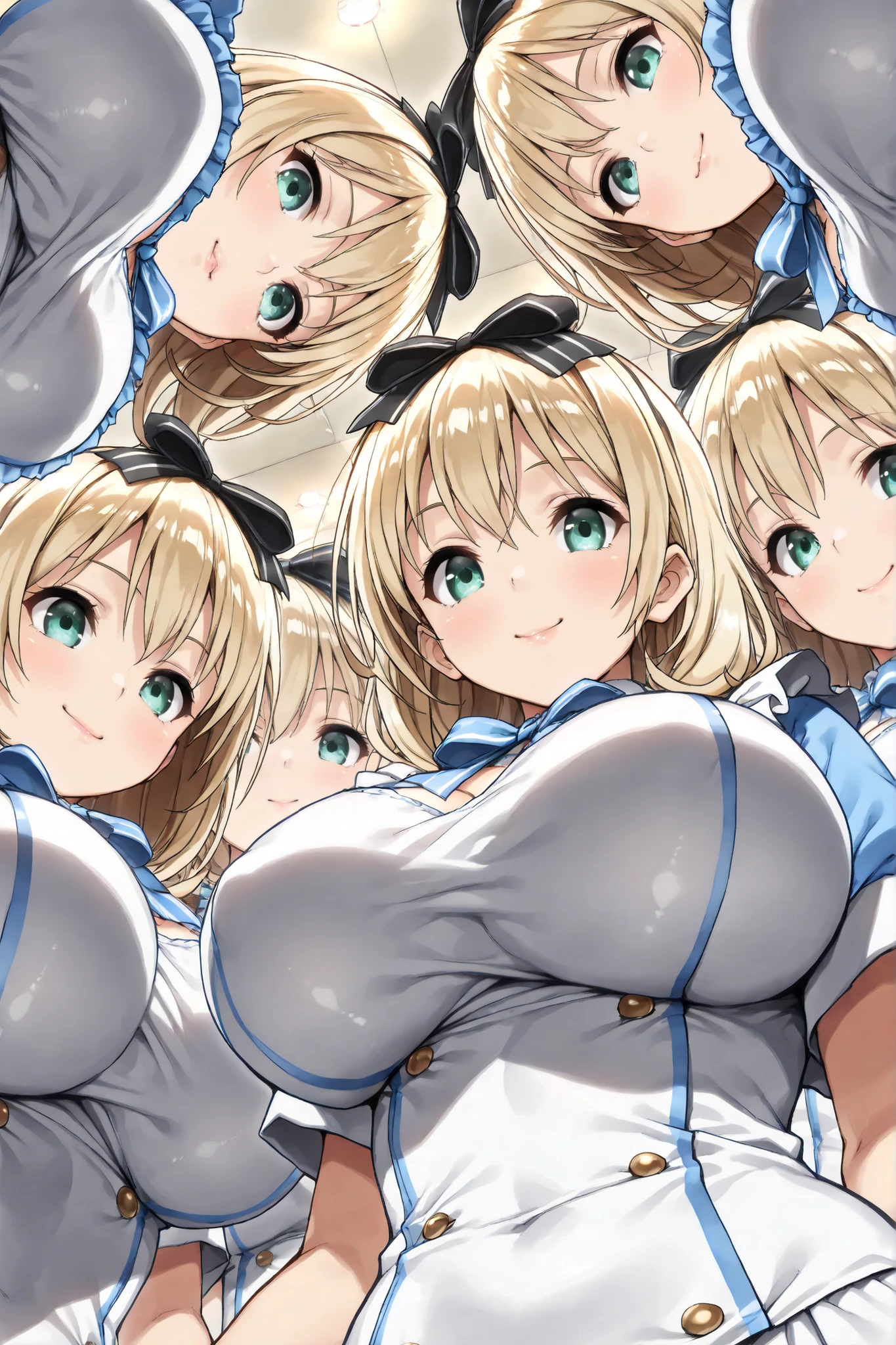 Bust Chart、Inner thighs、(Three Girls、3girls、24-years-old、27 years old、32 years old),blonde、Black Hair、Brown Hair、Bunny girl、White rabbit ears、Wrist cuff、Huge breasts:1.5、Saggy breasts:1.5、Long chest:1.3、Saggy breasts:1.5、Everyone please line up facing forward、(Mature Woman、Mature Woman:1.3)、Cabaret Club、White bunny suit、Black bunny suit、Light blue bunny suit