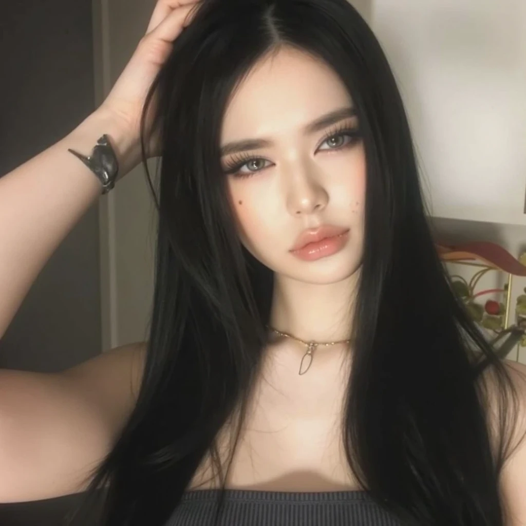 mermaid eyes, sensuous, latina, Bblack hair, Asian, beautfull woman
