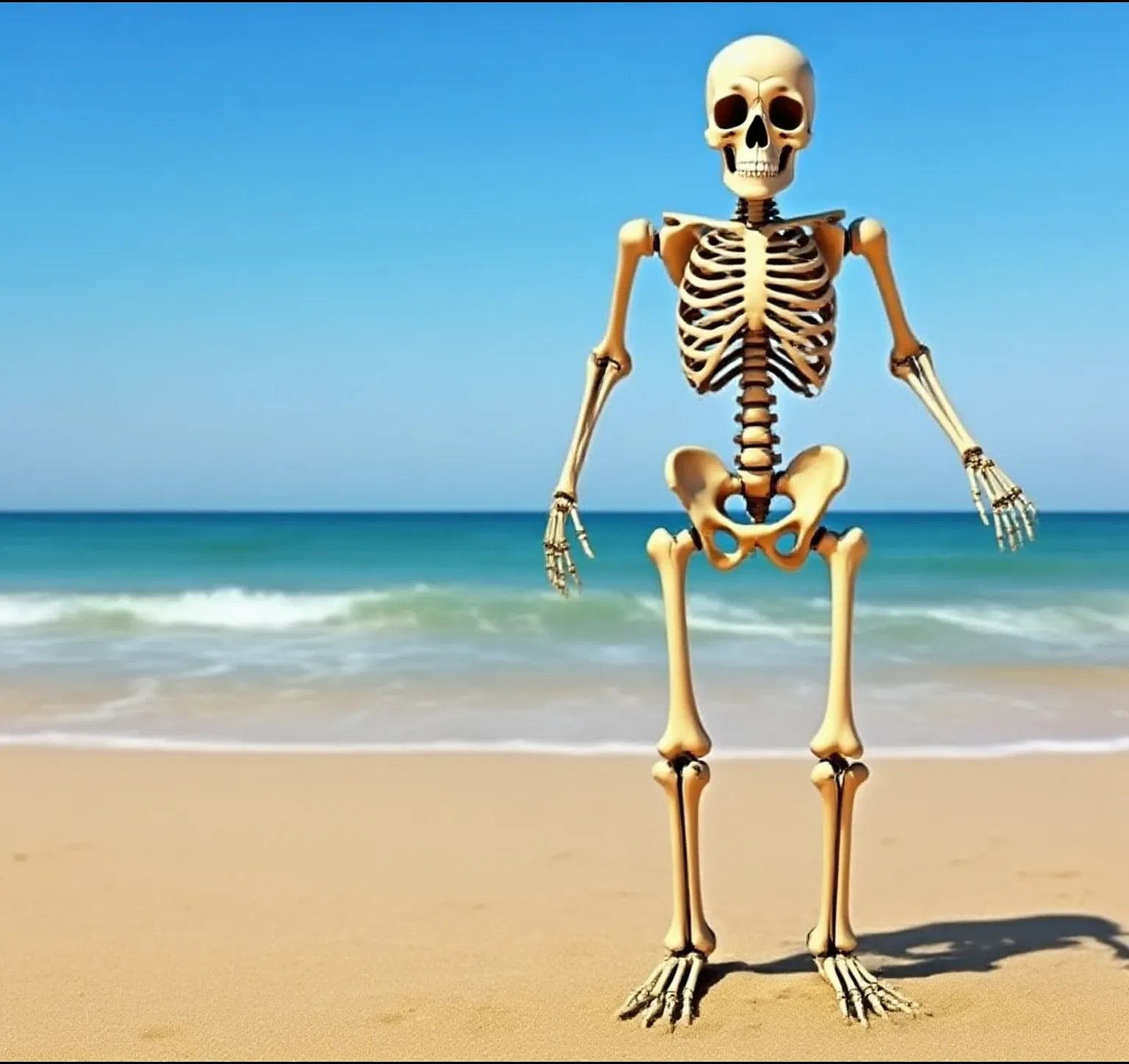Crooked man on the beach