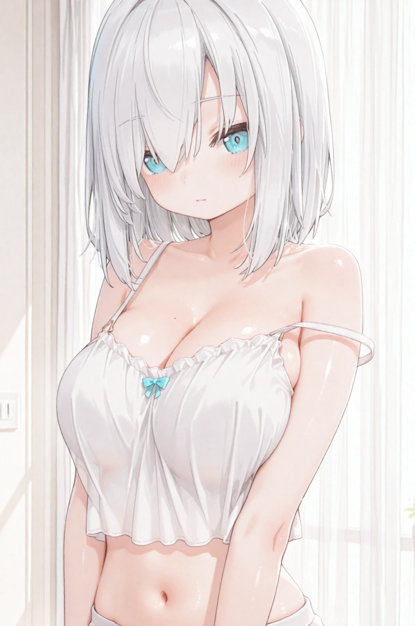 NSFW,Girl pulling up a white dress,((bared chest)),(Short hair) ,((Heterochromia)),Tiara on the head,Smile with open mouth,Princess,Luxurious ornaments,Pedras preciosas,Revealing clothes, Lori,small tits,Curvaceous,Exposed genitals,Provocative face,((1man with 1woman,Having sex)), Cowgirl, Riding on top of a naked man,A is inserted,High resolution,Best Quality