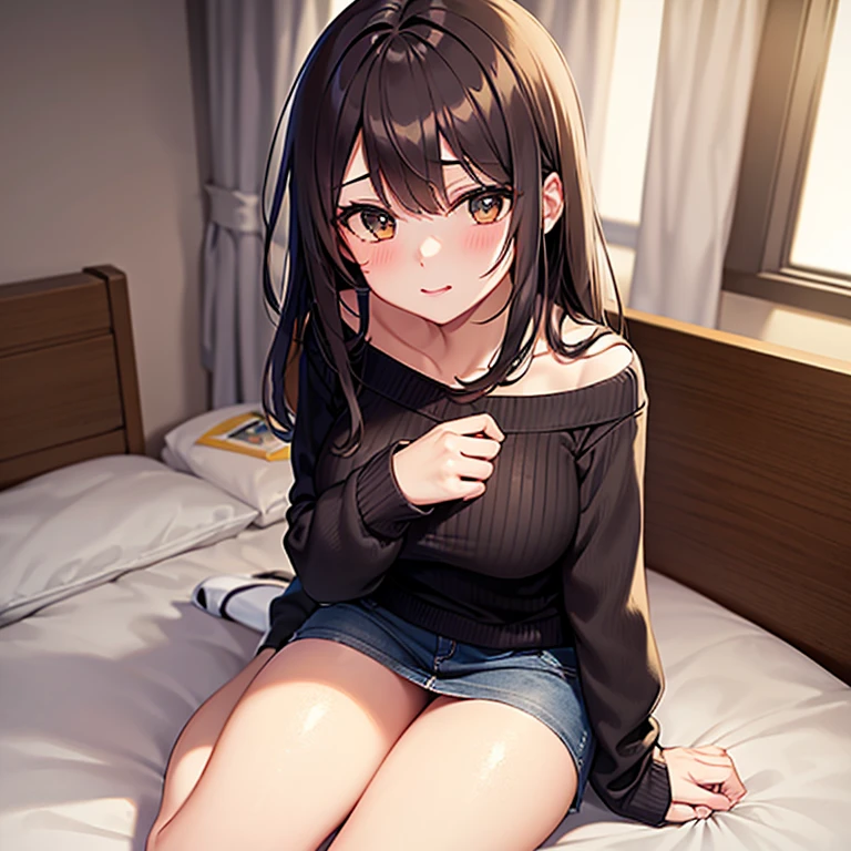 1girl, solo,
BREAK blazer, school costume,
BREAK looking at viewer, (enormous gigantic huge breast:1.5, overflow breast, m-shaped spreading legs:1.5, raising legs:1.2, wet panties:1.5, miniskirt, skirt lift:1.5, crossed arms, putting hands on breasts, squatting on bed),
BREAK indoors, bedroom, (ultra close distance front face shot:1.1),
BREAK (masterpiece:1.2), best quality, high resolution, unity 8k wallpaper, (illustration:0.8), (beautiful detailed eyes:1.6), extremely detailed face, perfect lighting, extremely detailed CG, (perfect hands, perfect anatomy),