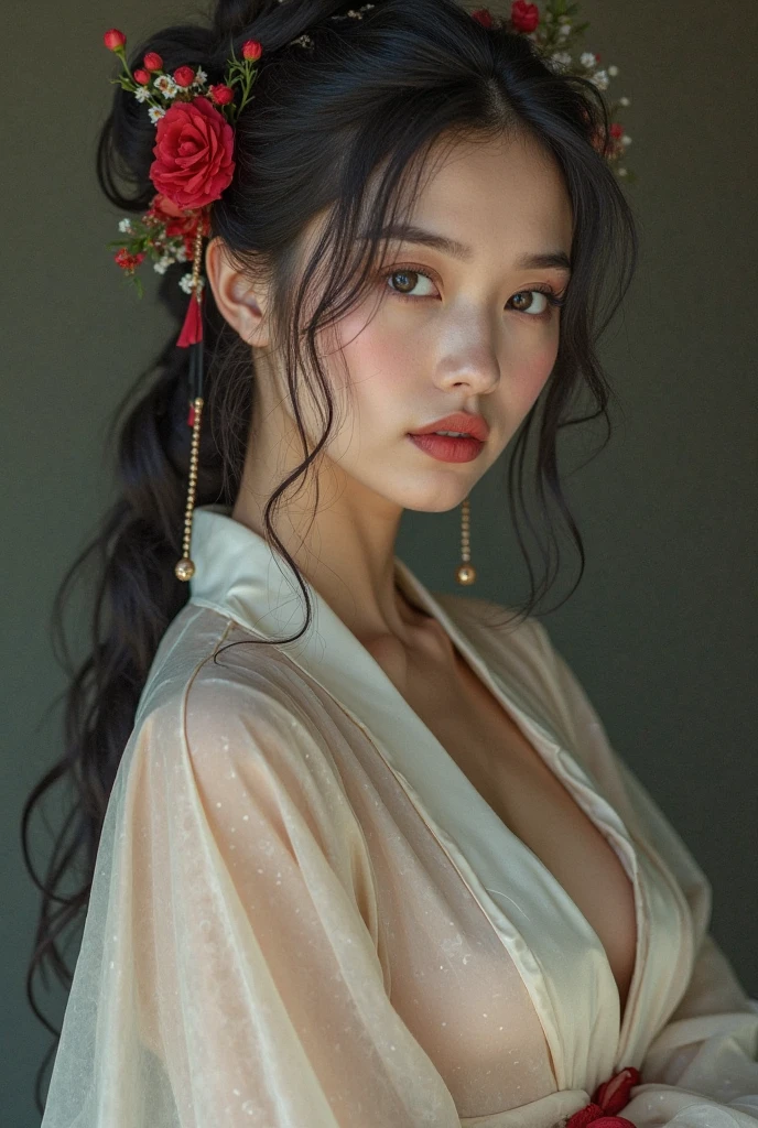1girl, ((very transparent Hanfu qipao)), (erotic_), ((focuss closeup face)), pretty young (Russian) (Asian) (masterpiece), top Chinese model, (aphrodite goddess), (beauty breast), very best quality detailed face:1.5, privium room, (8k HD graphic, (soft and chill light), best quality detailed ultra highres:1.2 dynamic lighting, artstation, winner photography, volumemetricslighting),