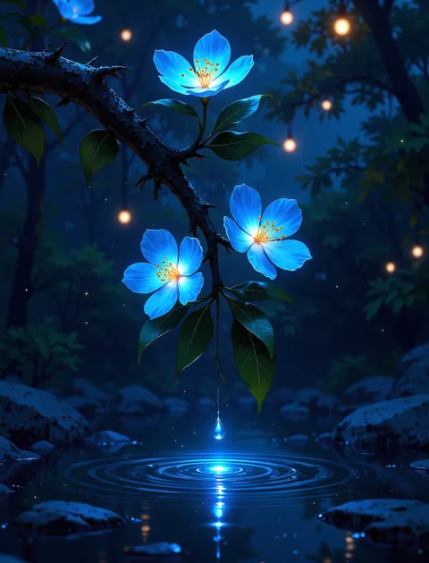 Leuchtende Anime-Blumen