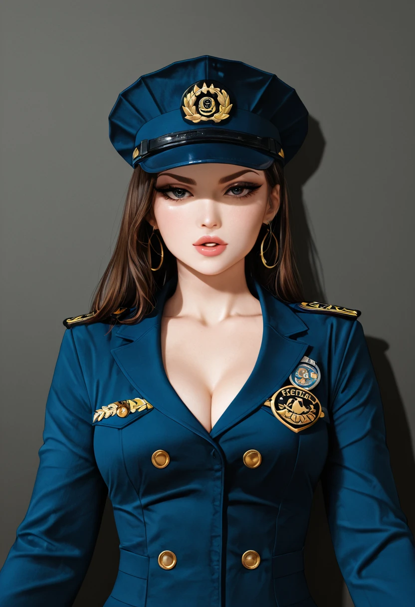 2 heads,Portrait of a 60-year-old woman with short brown hair, a captivating gaze, Brown eyes, Wrinkles on her face, Black pantyhose,White underwear,high heels boots,Revealing her large sagging breasts, Light makeup and red lips. 32K