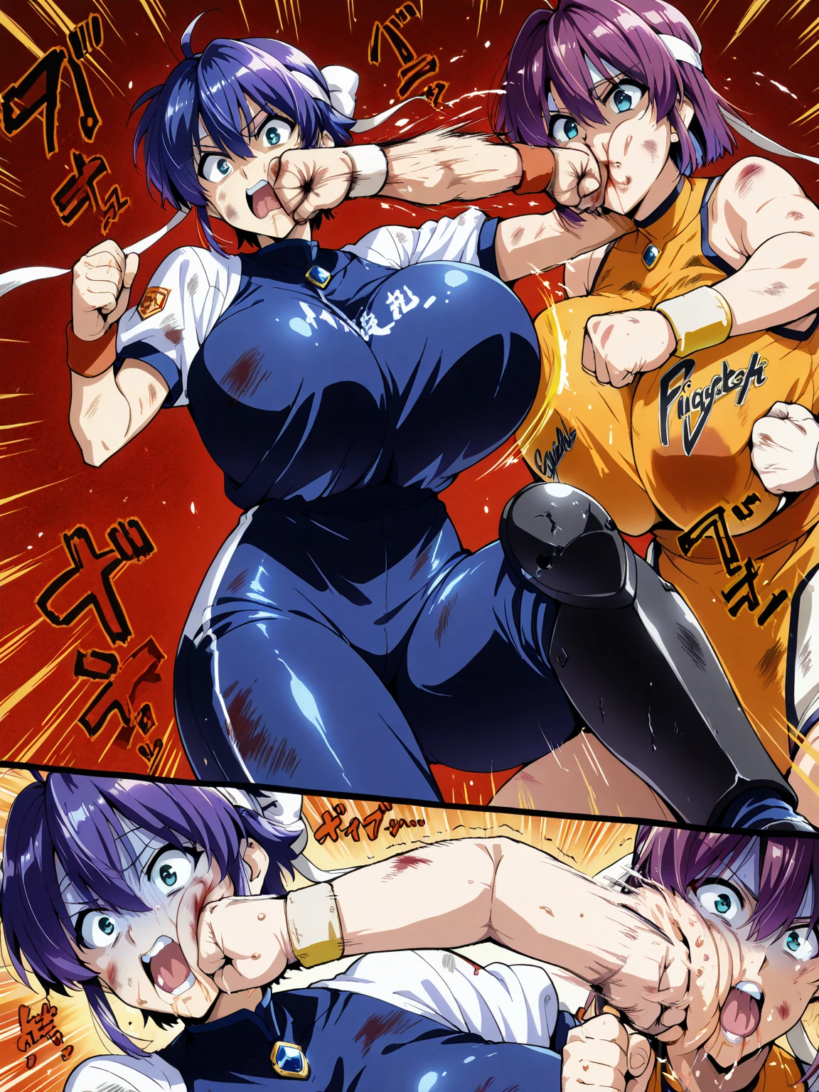 (Private 4K)、(High resolution:1.2)、(High freshness:1.2)、、(Whole Body Ezbian:1.2)、(Two Women:1.6)、((Women with exaggerated large physiques))、(Super big breasts fully opened:1.8)、abnormally developed muscles,,Barefoot woman, , Big arms、(Huge muscles:1.4)、(Dynamic pose:1.2)、(Woman running with all her might:1.8)、(school uniform:1.6)、(School corridor:1.6)、