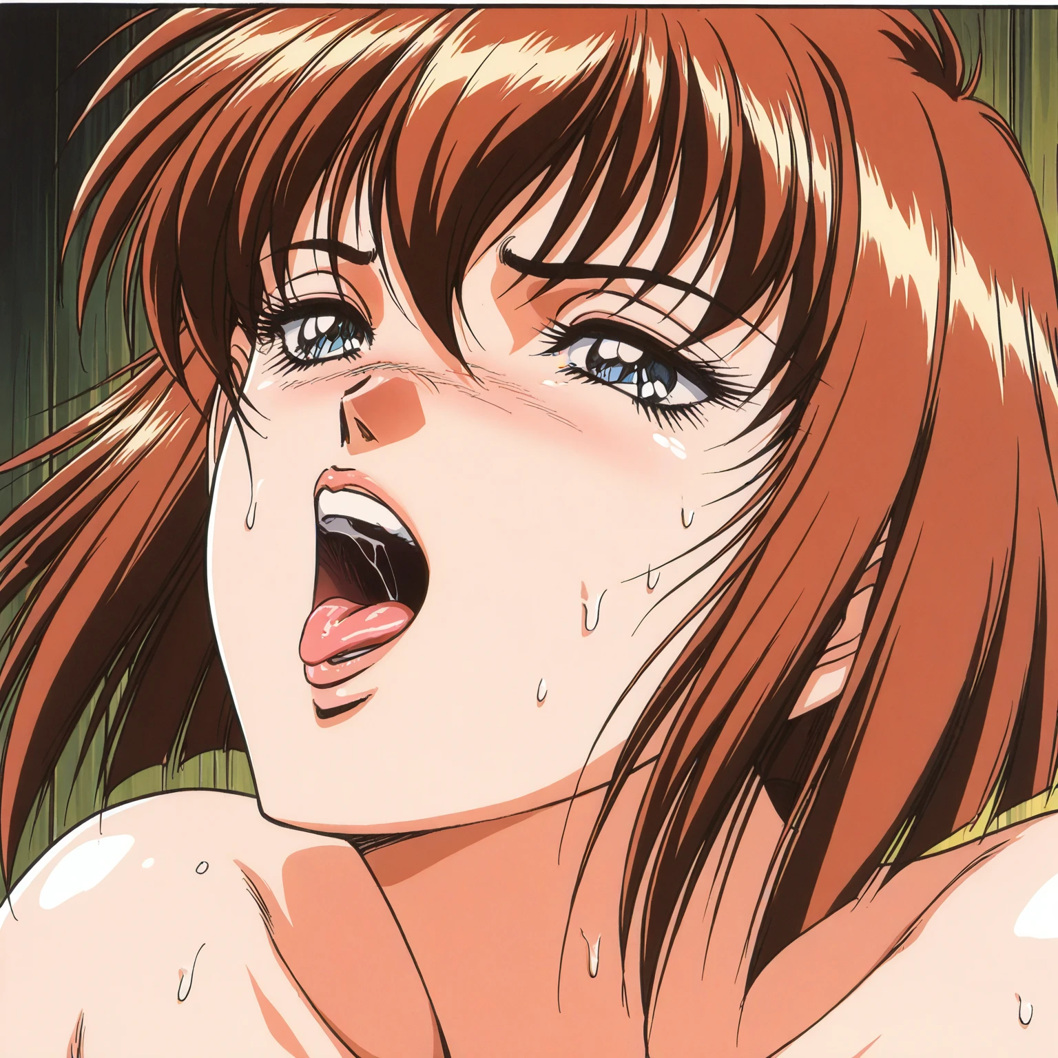 masterpiece, best quality, highres, 1 girls, hirokotakashiro, micro red bikini, bedroom, full body shot, (smug:0.3), looking at viewer, focus solo, sexy pose, crossing legs, mature, flip flops, detailed feet, busty, cleavage, redhead, seductive, playing with shoes, red eyeshadow, glossy lips, black choker, long hair, complete body, seducing, yellow eyes, kneeling, undressing, nose blush, long earrings, slutty, nasty, sexy, dancing, cum in mouth, open mouth, sexy lips, cum on face, cut on breasts, happy, face of pleasure, perfect eyes, perfect lips, cum on breasts, cum on hair, grateful, nasty, erotic, slutty, vulgar, ecstasy, dancing, ponytail, fellatio, blowjob, oral,