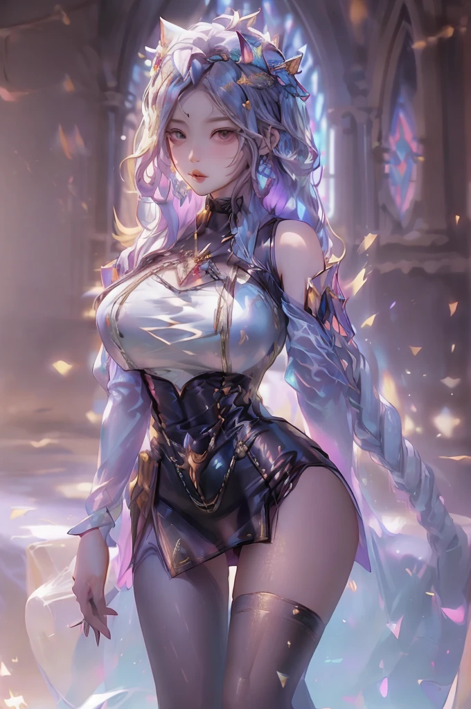 mejor calidad，tmasterpiece，ultimate resolution，Suave，extremadamente colorido，De color，Princesa sirena，(Superchica blanca:1.4)，Medias de tirantes negras，Starrysky Android!,More detailed 8K.motor irreal:1.4,UHD,La mejor calidad:1.4, fotorrealista:1.4, textura de la piel:1.4, obra maestra:1.8,obra-prima, mejor calidad,objeto Objeto], (detailed face features:1.3),(ciudaddestruidaapocalíptica:1.4),(cabello rojo largo:1.4),（Beautiful and detailed eye description）,(manos:1.4),(minifalda blanca:1.4),(mostrando vientre plano) ,(mostrando bragas blancas:1.4),(Serie Supergirl )