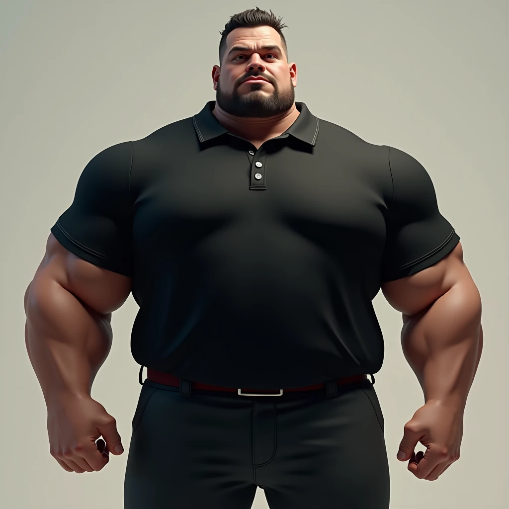 cartoon of a man with a big belly and a black shirt, blob anime, strong fat bacchanalian body, peter griffin body type, fat ripped satanic creature, heavy looking, strongman, buff man, a character based on a haggis, dokev, robust stocky body, an obese, guggimon, very large bosum, thicc.