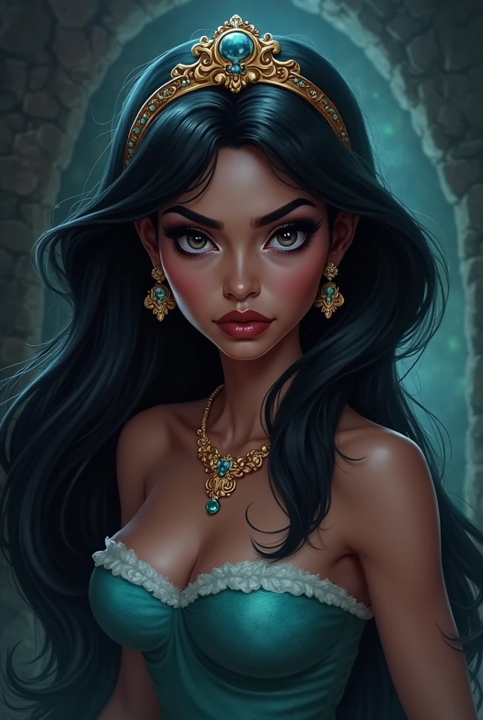 Create a redesign for Cleo De Nile using the gothic style and Egyptian accessories, such as the Ankh and the Diadem [You can add more of these types of accessories] [Anime Version]