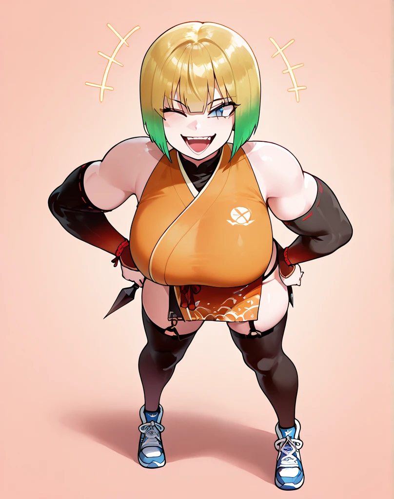 Fat girl、highest quality、masterpiece、alone、smile、Short top、Thick thighedium Hair、mini skirt、Big belly、Big body、Abdominal muscles
