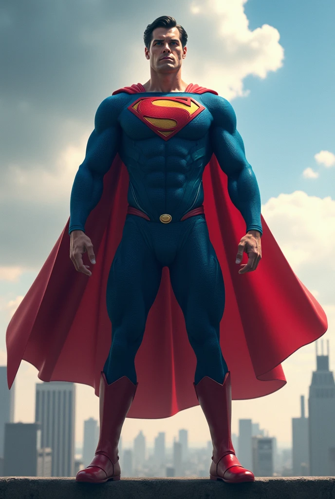 superman Standing on the Rooftop, full body shot