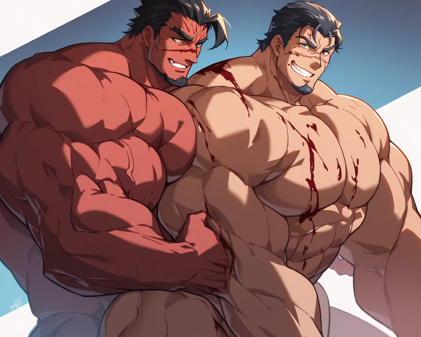 Ash Ketchum and Gary Oak from Pokémon anime as a big dumb teenage muscular bodybuilder jocks in a locker room flexing and staring blankly as their eyes glow red under hypnosis as they repeat, "Bigger... Dumber.... Must obey.... More like a jock bro every day.... Yes, Coach. I obey. Huhuhuhuh.... Sweaty brutes must obey.... Sweaty brutes do what you say.... Big ... sweaty ... musky jock bro.... Can't think.... Head ... foggy.... Huhuhuhuh...." in deep mindless emotionless voice with fellow hypnotized jocks to forget about Pokémon training and focus instead on training their own bodies and obeying their coach. Mouths dropped open. Hyper swollen bulging crotches. Hyper muscles. Toned muscles. 5% body fat. Steam rising from armpits and shoulders. Big biceps. Big triceps. Broad shoulders. Big traps. Big lats. Big meaty pecs. Massive deltoids. Six-pack abs. Spherical glutes. Brainwashing. Hypnosis. Hypnotized. Bro. IQ drain. Dumber and dumber. Meathead. Musclehead. Mindless. Hypno. Mind control. Brain drain. Entranced. Brute. Brutification. Brain drain. brainwashed. brainwash. Meathead jock bro assimilation. Mindless. Brainless. Empty stare. Hairy pecs. Hairy armpits. Treasure trail. 