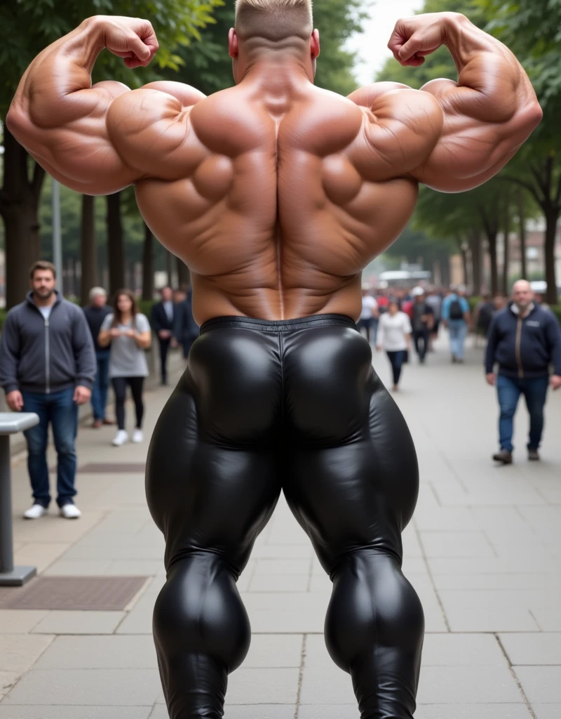 There is only one handsome Asian actor in the photo,35 years old,High target, Fitness,short hair, O-Shaped Beard,Perfect body, Dark skin color,Radiant Skin,Smooth skin,Muscle bulge, muscular, Very large pectoral muscles,Very sexy abdominal muscles,Very well-developed leg muscles,Huge concave and convex area,Brightens oily skin,Wearing black leather shiny thong,Handsome face, Correct and accurate male body proportions, Wear black socks,There are iron chains around the body,Stand among the flowers。