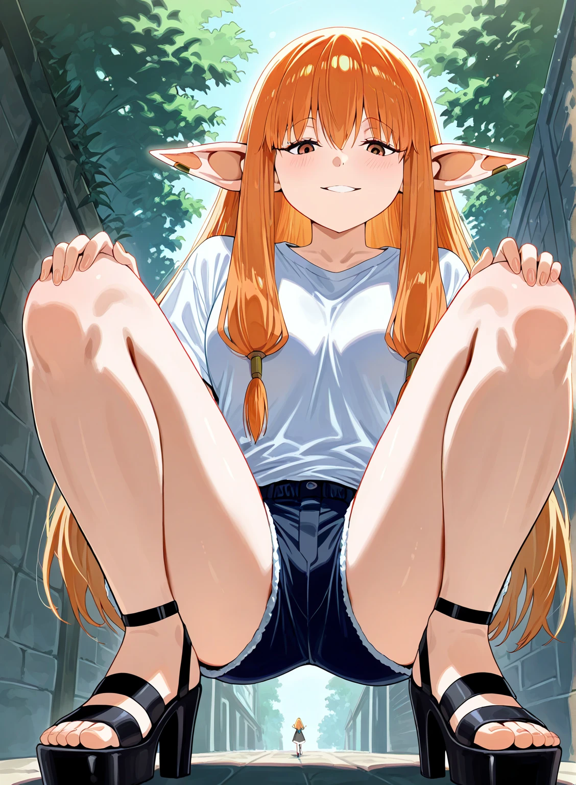(Small breasts)、stage、Erotic photoshoot、(Point a water gun)、humiliation、((Gang Rape))、((Sex with orcs))、Insertion of foreign objects、Nipples、He pulls her hands from behind and slams her penis into him.、Ahegao、 ((pov hands))、((nipple twea))、