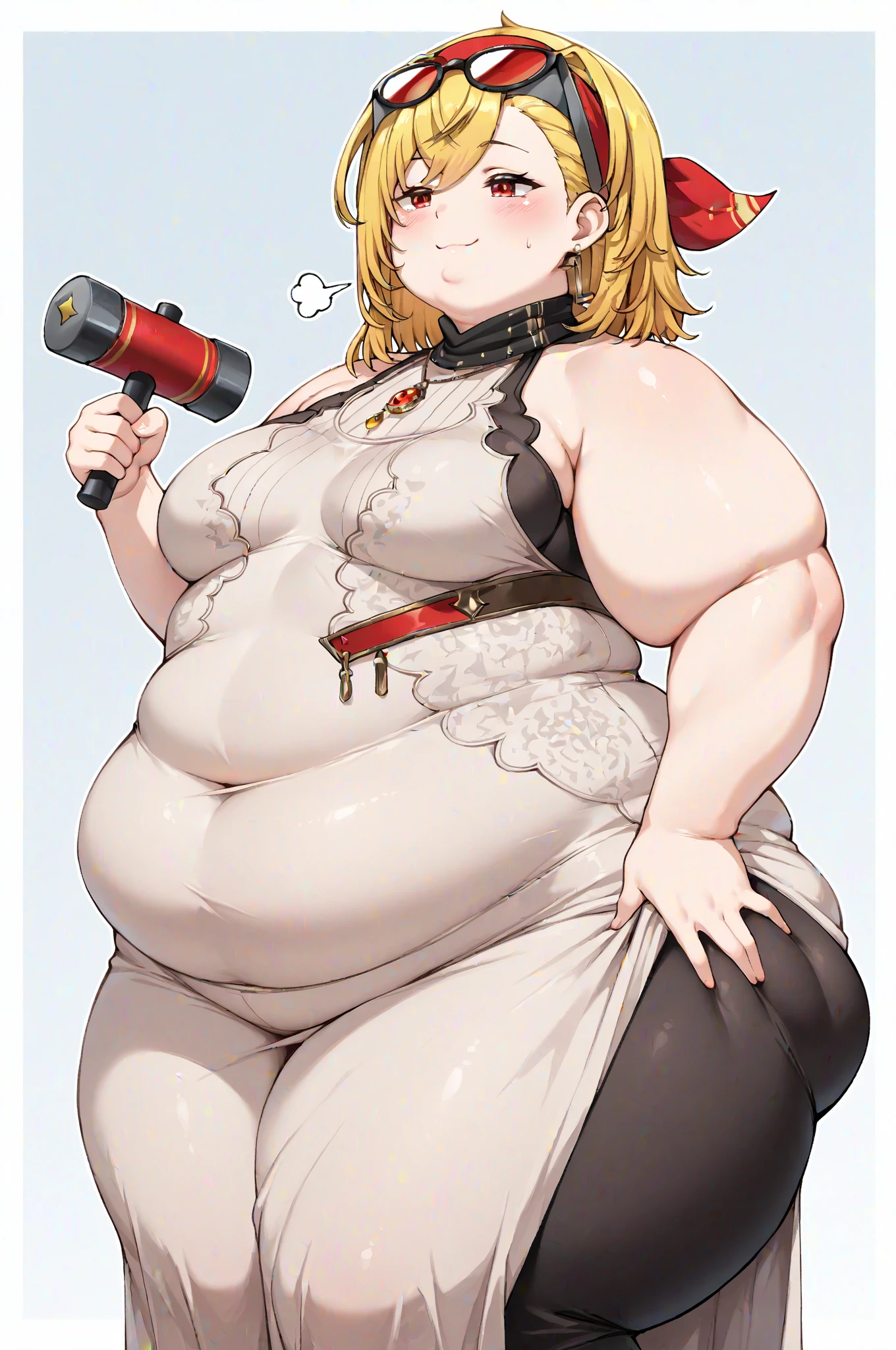 obese tanya degurechaff, uniforne miitar, obese , sorriso maligno, pequena estatura, olhos assassinos