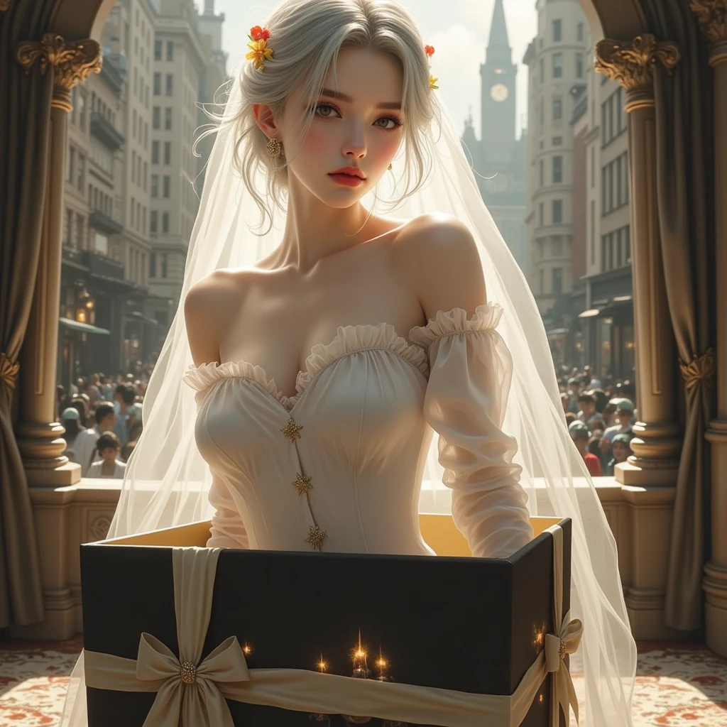 (practical, Photorealistic:1.37), (masterpiece, Highest quality:1.2), (Ultra-high resolution:1.2), (Original photo:1.2), (Clear focus:1.3), (Face Focus:1.2), (Highly detailed CG Unity 8k wallpaper:1.2), (Beautiful Skin: 1.2), (Pale skin:1.3), (Super sharp focus: 1.5), (Super sharp focus:1.5), (Beautiful and clean face:1.3), (非常にDetailed Background, Detailed Background:1.3), Bokeh, Depth of written boundary, rest, Image of a Very Cute and Beautiful Japanese Woman, (bride), business suit, (22 years old:1.1), smileの少女の肖像画, Full body image, from the front, Symmetrical Configuration, (Studio Lighting:1.3), (Cinema Lighting:1.3), (Rear window lighting is backlit:1.3), (surface light:1.3), Light Enveloping Her Entire Body, Looking straight at you, Persistence, Sexy model posing, rest, (Chestnut Half-Hair:1.2), Dark brown eyes, Beautiful Eyes, Princess Eyes, Mahogany Hair, A single hair, bangs, slim, Abdominal muscles, (Huge breasts;1.35), (Willow West:1.15), (Details of a beautiful girl:1.4), (Pure White Elegant and Gorgeous Lace Silk Wedding Dress:1.3), (BaliOcean view背景:1.2), (smile, happiness:1.3), ((Perfect female body)), (Upper body image:1.3), Encircling the head, Perfect Dramatic, Volumetric lighting, Professional majestic oil painting, Glowing Skin, CT Anatomy, Perfect Proportions, 8.Five Really Small, Face Focus, Ultra practical Photo, Extremely clear images, Ultra-high definition images, Bali, Ocean view, Beach, External, ((walking Beach:1.2)),