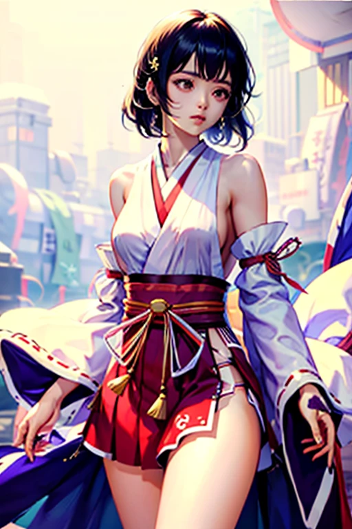 Anime girl with colorful hair and colorful yukata, full bodyesbian,rossdraws pastel vibrant, rossdraws cartoon vibrant, style of anime4 K, a beautiful anime portrait, artgerm colorful!!!, ! Dream Artgerm, Beautiful anime girl, anime styled digital art, Anime art wallpaper 4k, Anime art wallpaper 4 K, Digital anime art, Extremely detailed Artgerm