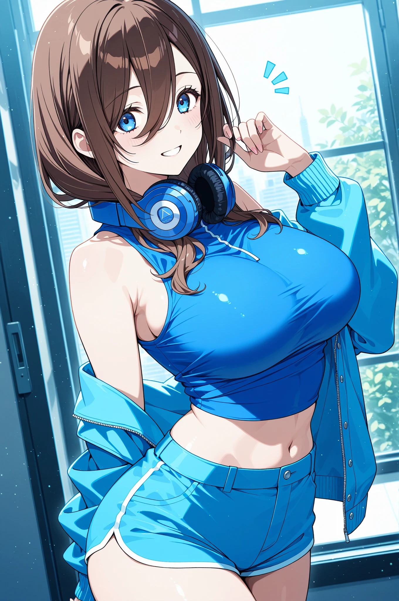 1girl, elegant erotic beautiful girl, big breasts, ((brown hair)), maxi dress, adultery, indecent, vulgar, Nakano Miku, intricate details, delicate facial features, beautiful blue eyes, ulzzang, long eyelashes, small nose, full lips, porcelain skin, natural lighting, warm color palette, chiaroscuro lighting, dramatic shadows, sensual, alluring, mature themes, artistic, dreamlike, ethereal, ((arms behind back)), sideboob, cleavage, looking at viewer, ulzzang, (blue eyes), headphones, portrait,