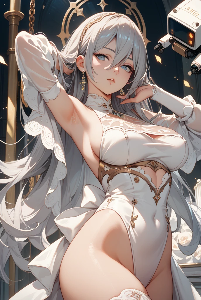 過去最高のmasterpiece、beautiful美しさ, 3D, rich, blonde, skirt, stockings, high heels, star、(Highly detailed CG Unity 8K wallpaper),(masterpiece), (highest quality), (Super detailed), (best work),(best shadow), (8K,Raw photo),mature woman、sensual curves、お尻のmasterpiece, full body shot, beautiful女性, enchanting smile, thick lips, plump lips, looking at the viewer, provocative expression, beautiful髪型, cleavage, Plump、curvy hips、attractive face、sexy dress、an inviting gaze、expression of emotions、(((erotic dress)))、gorgeous accessories 、big breastsの女性, golden hair, colored feather, metal ornaments, colored flowers, particle, light, (1 girl:1.3),(fractal art:1.1),(colorful:1.1)、(flowers:1.3),most detailed,(tangled:1.2), (dynamic pose), (abstract background:1.3), (shiny skin), (lots of colors :1.4), ,(earrings:1.4), (feather:1.4),masterpiece, highest quality, Super detailed, 30~40 years, full body shot, beautiful 、different hairstyles,gold headband,plump breasts,greek clothing,Tulle covers the chest,perfect balance, costume details,cinematic lighting, high detail, openwork decoration,(((colorfulな最高級ドレス)))、(((解剖学的に正しいbody))) ,big breasts,cowboy shot, (((1 girl))), perfect face, (((highest quality))), (Super detailed), detailed face and eye, (alone), High resolution、beautifuleye,(((sexy pose)))、(((整ったbig breasts)))、((beautiful eye))、luxury、(((超High resolution)))、(((detailed description)))、(((ぽっちゃりbody型)))、(((解剖学的構造に一致したbodyの部位)))、beautiful長いまつ毛、バランスのとれたbody型,The legs and arms are just the right size、Fishnet tights、glamorous、(((Clear white and black eye)))、lipstick、Sparkling、(Undistorted face, eye, body)、jewelry、gem、(長くカールしたbeautifulまつ毛)、(((バランス良いbeautiful胸)))、(transparent, Exquisite skin:1.2)、(((完璧なglamorousボディー)))、actress face、Super beautiful、cute smile、Healing beauty、flower shower、(((完璧なeye)))、realistic representation、super sexy、shiny、glamorous、double eyelids、Excellent dark correction、(((ぼやけていないeye)))、(((Plump face)))、cute face 、(((shiny輝く肌))) 、(((gorgeous long dress)))、,(((elaborately decorated long dress)))、(((finest long dress)))、Soft smile、clear eyes、(((wear a lace shawl)))