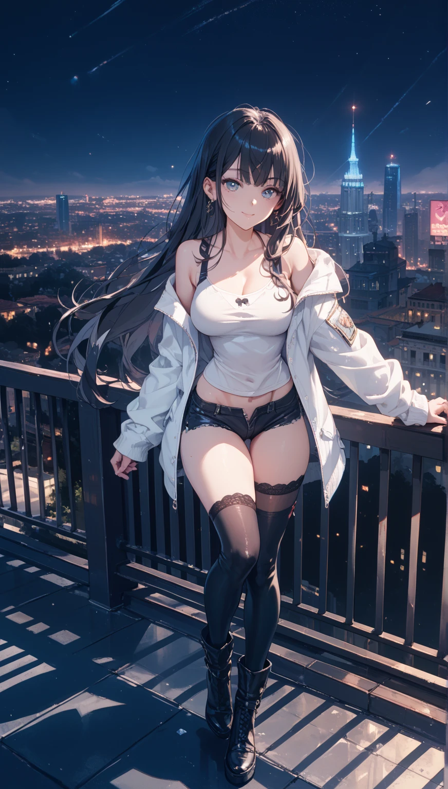 (((Sexy black enamel bikini with shiny tiny dots:1.35)))、(((Spread your legs wide:1.35)))、There is a lot of pubic hair on the female genitalia、((Boldly open your legs、Hold your thighs、Showing off your crotch))、 One Girl、1 boy、Drenched in sweat　、Lots of pubic hair、large pointy breasts、Browsing Caution、 （Humans are biologically correct、references） 、 lose extra limbsslim limbsextra numbersmutated hands and finger fusionfingersslim bad handslong necklong body anatomybad deformationbad deformation no extra breasts、Not Futanari、Not Moriman、(8K, RAW Photos, Highest quality, masterpiece:1.4), Ultra-high resolution, (Realistic, photo-Realistic:1.48),Omertoza,One girl,(K-Pop Idols), (aegyo sal:1),cute, (super Bokeh night city center:1.25), Bokeh, night, signal machine, road signs, rain, after rain, Wet, Professional Lighting, Detailed lighting, Photon Mapping, Radio City, Physically Based Rendering,Black Pantyhose Bloom, Backlight, Depth of written boundary, Natural light, Hard Focus, film grain, 1 meter shooting range, Professional photography, Shooting with Sony a9 II mirrorless camera, Fine grain, Realistic eyes, Detailed Shadows, View your viewers, Dog Ears, Detailed lighting, skirt, black skirt, Knee socks, black Knee socks, (Detailed Hair, Realistic hair, Realistic lighting, Realistic shadow, Realistic outfit), Realistic skin, (Gun on your hip:1), Realistic reflection of light from above, ((Put your arms behind your back)),(Hands Behind Back),Tube top,sexy