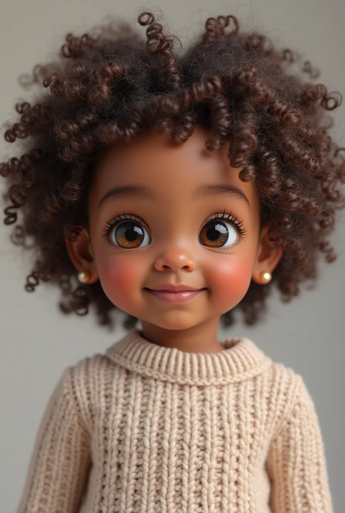 Child girl smiling in Disney Pixar style with high quality and best quality