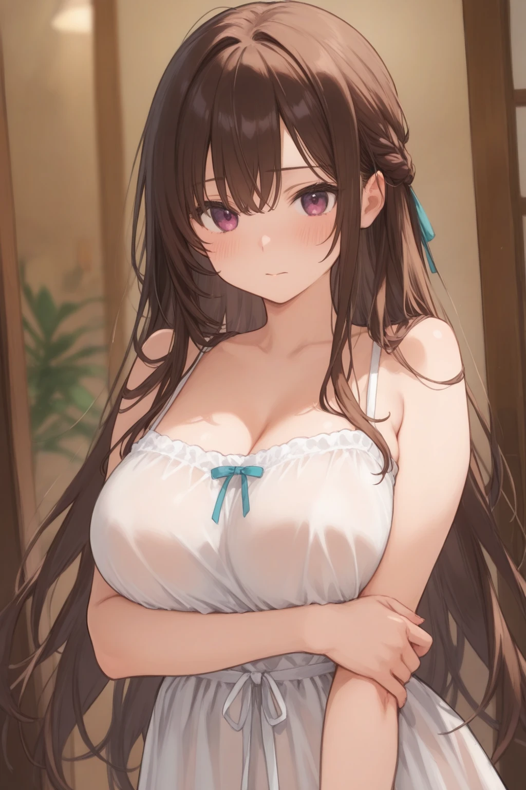 ((masterpiece)), ((Best Quality)), (Ultra-detailed), ((kawaii)), Cute, (lovely), ((Sexy)), (Ero:1.3), ((Extremely detailed)), 4K, (8K), Best Quality, (Beautiful), Illustration, Anime style, Painting, Dynamic Angle, Cowboy Shot, from wildcard, Drama-style Japanese-style room, (rub one's chest:1.4), (Poses for erotic photo albums), Gradation, full body focus, Cute little girl s, 1girl in, Solo, Japanese miko costume, black hair, Beautiful random colored eyes, ((Beautiful eyes)), White-skinned, Random hairstyle, Buttocks, (Colossal tits), smirk, grin, (blush:1.3), Sweat, sparkling effect, Lens Flare, shiny-glistening, gleaming