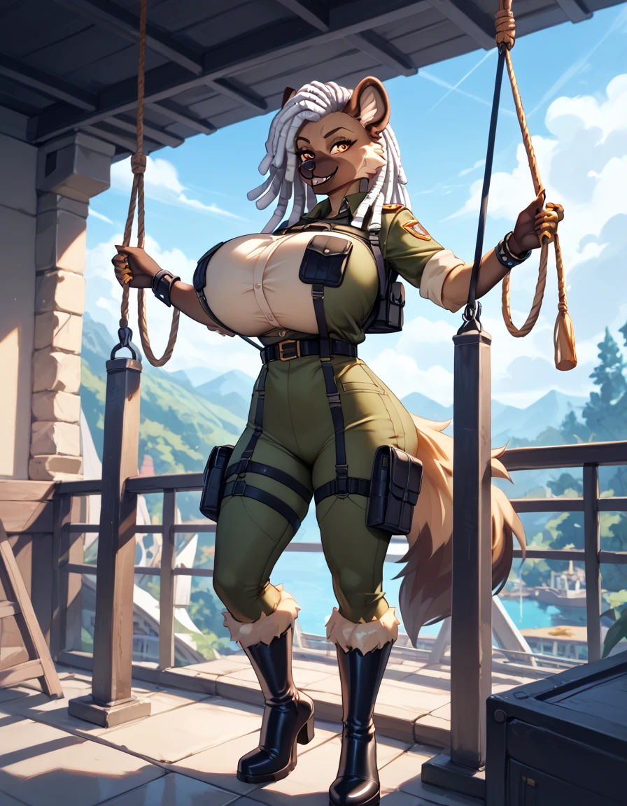 female Hamster Adventurer , full body shot, gigantic breasts --ar 2:3 --auto --s2