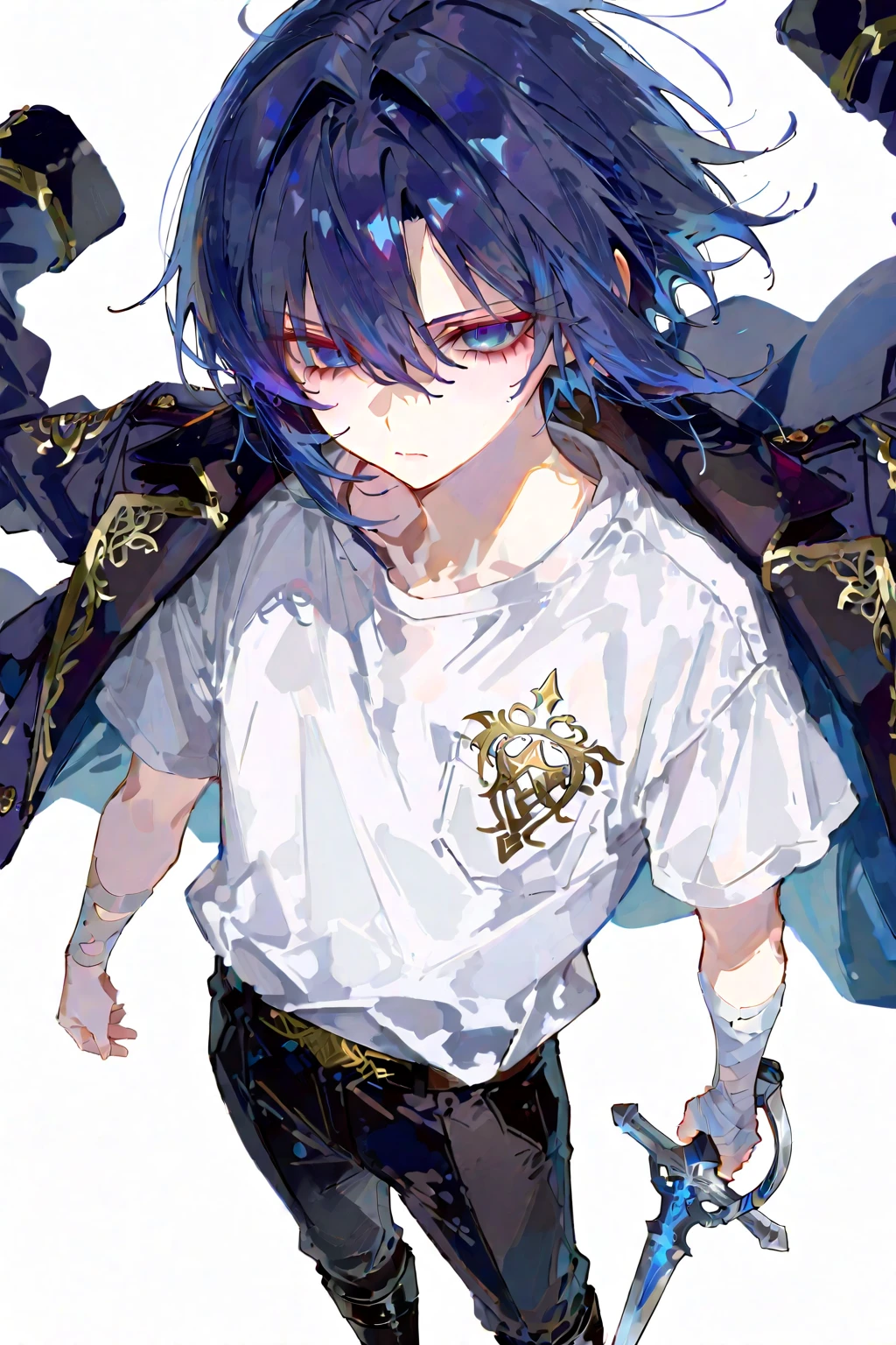Ciel phantomhive, 1boy, armpit, croptop, short pants