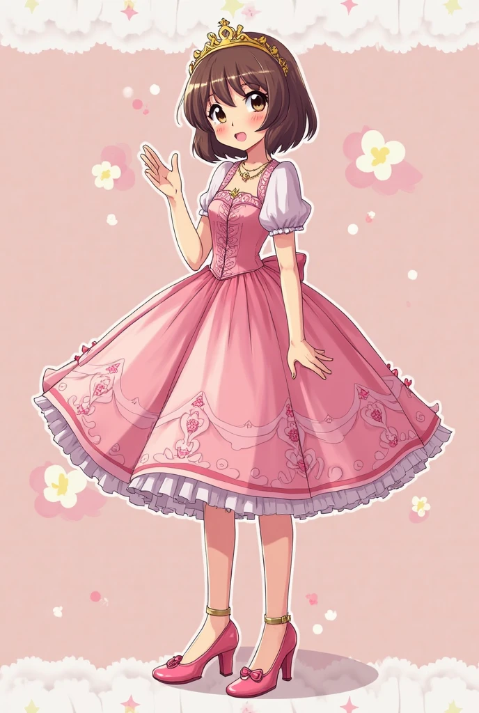 safe_pos, safe_pos, score_9, score_8_up, score_7_up,
masterpiece, best quality, detailed, amazing quality,
detailed background,
detailed eyes, clean eyes,
dynamic pose,
solo, 1woman, woman, pale skin, short hair, blue eyes, dark brown hair, messy hair, curvy, wide hips, big breasts, chubby,
easynegative, twirl_spin, holding dress, spinning, dancing, happy, looking back at viewer, kiraimai, flower dress, lolita_fashion