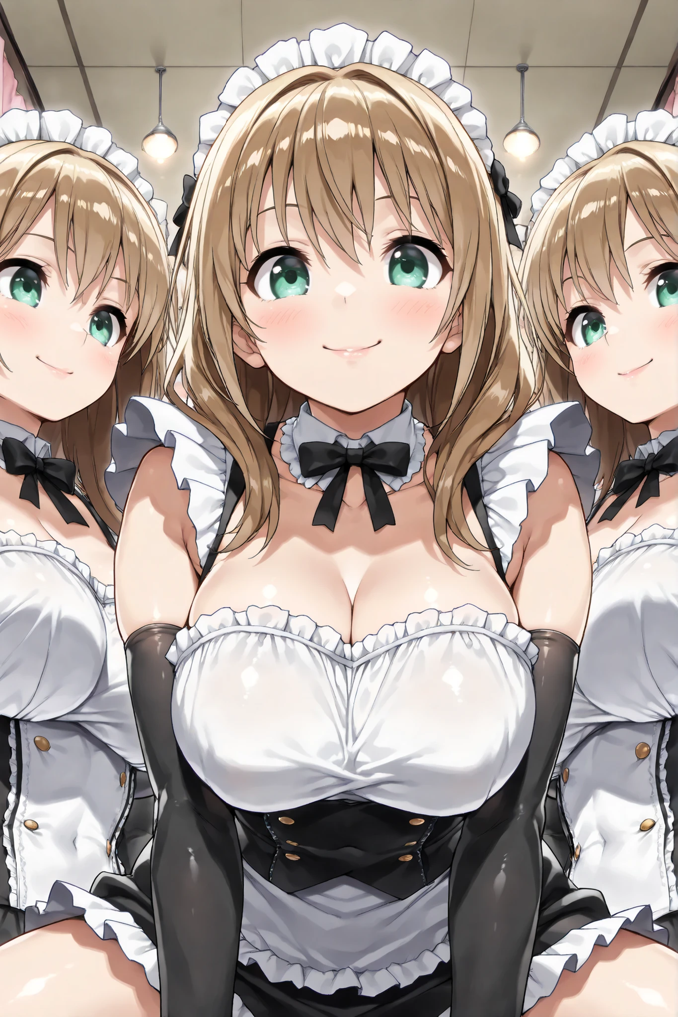 Bust Chart、Inner thighs、(Three Girls、3girls),blonde、Black Hair、Brown Hair、Bunny girl、White rabbit ears、Wrist cuff、Huge breasts:1.5、Saggy breasts:1.5、Long chest:1.3、Saggy breasts:1.5、Everyone please line up facing forward、(Mature Woman、Mature Woman:1.3)、casino、casinoルーム、casinoテーブル、White bunny suit、Black bunny suit、Light blue bunny suit