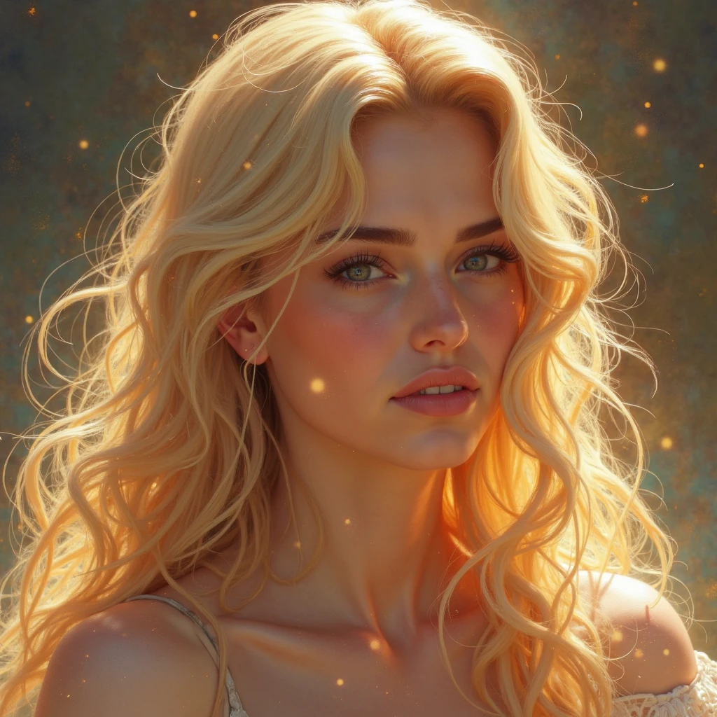 blonder woman, curled hair, mastubação