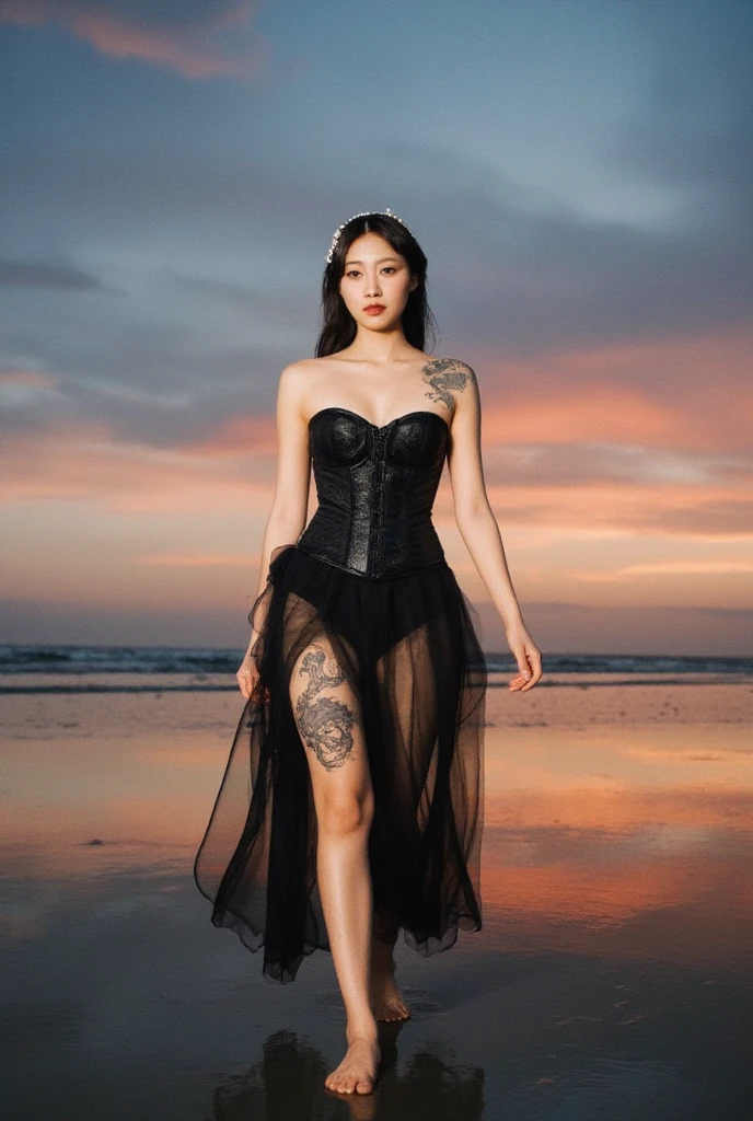 Big breasts Black silk