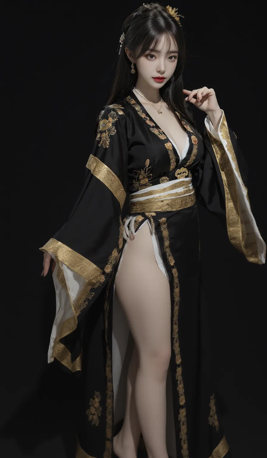 ((masterpiece,best quality,8k,highres)),((character concept art)), 1 female, mature female, Asian, grandmother, milf, sexy, lustful, 40 years old, 160 cm height, (medium length grey hair), black  hair, (fair skin colour), ultra finely detailed eyes (brown eyes colour), extraordinary gorgeous, seductive, flirtatious, calm, friendly, perfect body build ((slim, busty)), ((intricate detail)), super finely detailed hands, ultra finely detailed fingers(((ten fingers))), wearing revealing kimono, colored Japanese tattool, Yakuza boss, yakuza tattoo (standing still), (full body showcase), (show full body), (no logos on background), (no logo), ((plain background)), ((plain background)), (((empty background)))