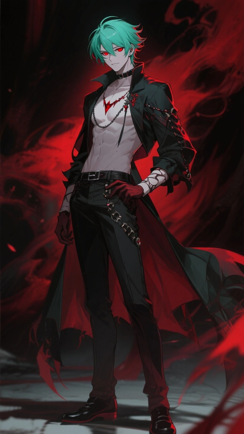boy, Christian, white hair, wounded and scratched body, completely torn clothes, the boy would be stepping on a demon in the shape of a goat